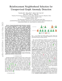 Reinforcement Neighborhood Selection for Unsupervised Graph Anomaly
  Detection