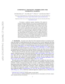 Conditional Stochastic Interpolation for Generative Learning