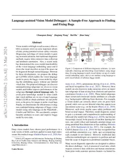 Language-assisted Vision Model Debugger: A Sample-Free Approach to
  Finding and Fixing Bugs