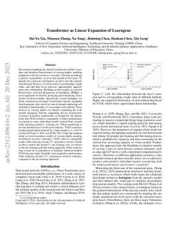 Transformer as Linear Expansion of Learngene
