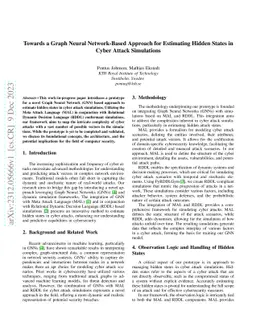Towards a Graph Neural Network-Based Approach for Estimating Hidden
  States in Cyber Attack Simulations