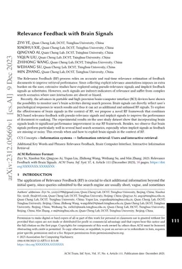 Relevance Feedback with Brain Signals