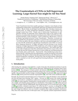 The Counterattack of CNNs in Self-Supervised Learning: Larger Kernel
  Size might be All You Need