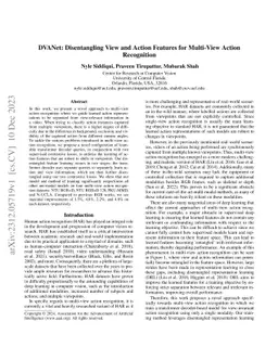 DVANet: Disentangling View and Action Features for Multi-View Action
  Recognition