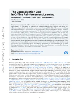 The Generalization Gap in Offline Reinforcement Learning