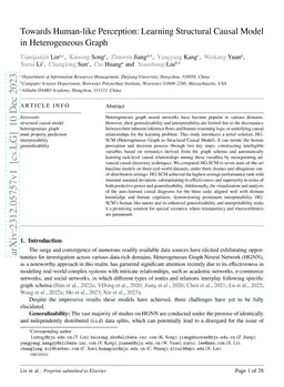 Towards Human-like Perception: Learning Structural Causal Model in
  Heterogeneous Graph