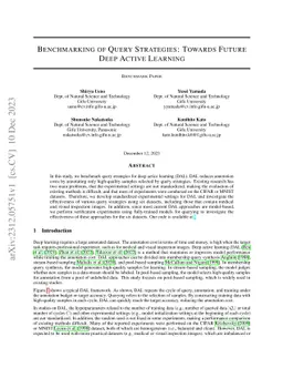 Benchmarking of Query Strategies: Towards Future Deep Active Learning
