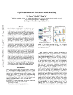 Negative Pre-aware for Noisy Cross-modal Matching