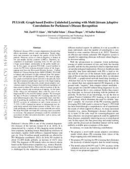 PULSAR: Graph based Positive Unlabeled Learning with Multi Stream
  Adaptive Convolutions for Parkinson's Disease Recognition