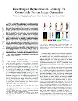 Disentangled Representation Learning for Controllable Person Image
  Generation