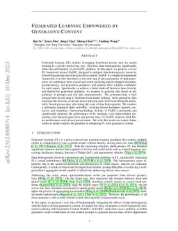 Federated Learning Empowered by Generative Content