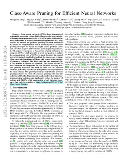 Class-Aware Pruning for Efficient Neural Networks
