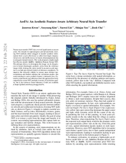 AesFA: An Aesthetic Feature-Aware Arbitrary Neural Style Transfer