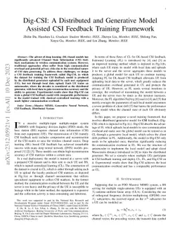 Dig-CSI: A Distributed and Generative Model Assisted CSI Feedback
  Training Framework