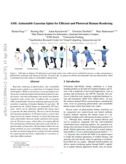 ASH: Animatable Gaussian Splats for Efficient and Photoreal Human
  Rendering