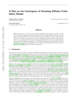 A Note on the Convergence of Denoising Diffusion Probabilistic Models