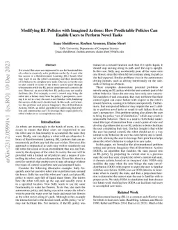 Modifying RL Policies with Imagined Actions: How Predictable Policies
  Can Enable Users to Perform Novel Tasks