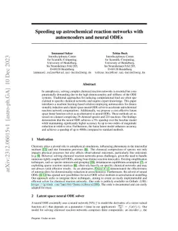 Speeding up astrochemical reaction networks with autoencoders and neural
  ODEs