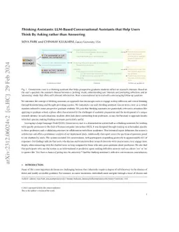 Thinking Assistants: LLM-Based Conversational Assistants that Help Users
  Think By Asking rather than Answering