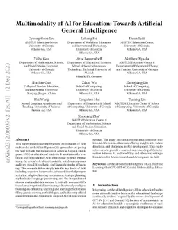 Multimodality of AI for Education: Towards Artificial General
  Intelligence