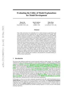 Evaluating the Utility of Model Explanations for Model Development