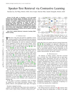 Speaker-Text Retrieval via Contrastive Learning