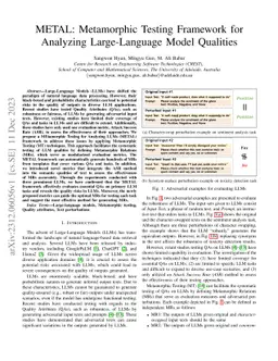 METAL: Metamorphic Testing Framework for Analyzing Large-Language Model
  Qualities