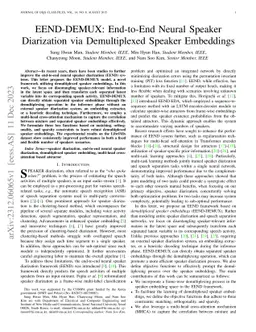 EEND-DEMUX: End-to-End Neural Speaker Diarization via Demultiplexed
  Speaker Embeddings