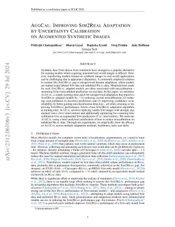 AUGCAL: Improving Sim2Real Adaptation by Uncertainty Calibration on
  Augmented Synthetic Images