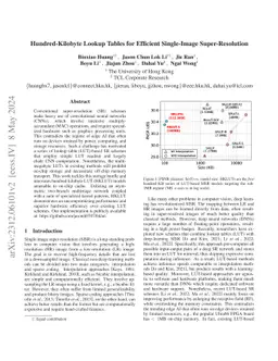 Hundred-Kilobyte Lookup Tables for Efficient Single-Image
  Super-Resolution