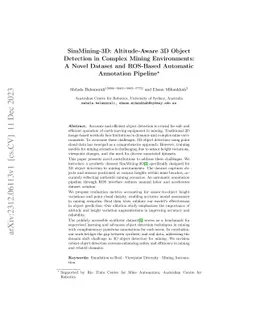 SimMining-3D: Altitude-Aware 3D Object Detection in Complex Mining
  Environments: A Novel Dataset and ROS-Based Automatic Annotation Pipeline