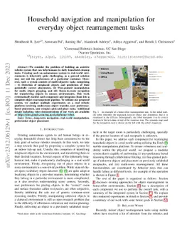 Household navigation and manipulation for everyday object rearrangement
  tasks