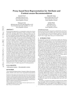 Proxy-based Item Representation for Attribute and Context-aware
  Recommendation