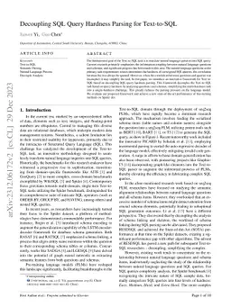 Decoupling SQL Query Hardness Parsing for Text-to-SQL