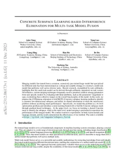 Concrete Subspace Learning based Interference Elimination for Multi-task
  Model Fusion