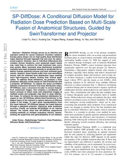 SP-DiffDose: A Conditional Diffusion Model for Radiation Dose Prediction
  Based on Multi-Scale Fusion of Anatomical Structures, Guided by
  SwinTransformer and Projector