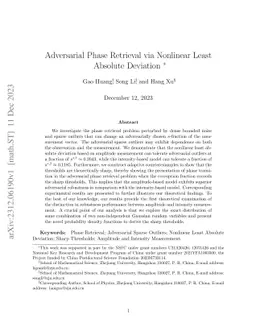 Adversarial Phase Retrieval via Nonlinear Least Absolute Deviation