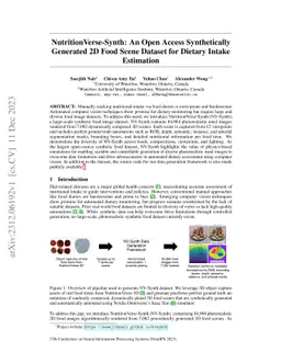 NutritionVerse-Synth: An Open Access Synthetically Generated 2D Food
  Scene Dataset for Dietary Intake Estimation