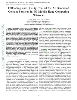 Offloading and Quality Control for AI Generated Content Services in 6G
  Mobile Edge Computing Networks