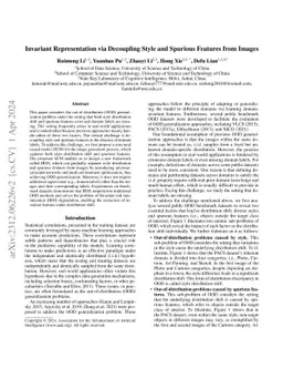 Invariant Representation via Decoupling Style and Spurious Features from
  Images