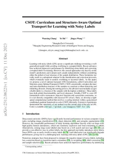 CSOT: Curriculum and Structure-Aware Optimal Transport for Learning with
  Noisy Labels