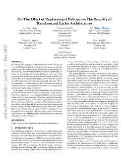 On The Effect of Replacement Policies on The Security of Randomized
  Cache Architectures