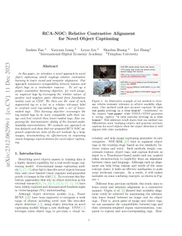 RCA-NOC: Relative Contrastive Alignment for Novel Object Captioning