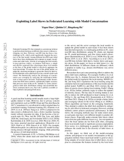 Exploiting Label Skews in Federated Learning with Model Concatenation