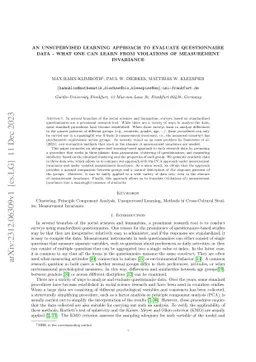 An unsupervised learning approach to evaluate questionnaire data -- what
  one can learn from violations of measurement invariance