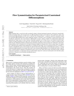 Flow Symmetrization for Parameterized Constrained Diffeomorphisms