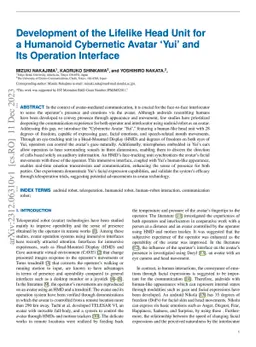 Development of the Lifelike Head Unit for a Humanoid Cybernetic Avatar
  `Yui' and Its Operation Interface