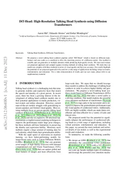 DiT-Head: High-Resolution Talking Head Synthesis using Diffusion
  Transformers