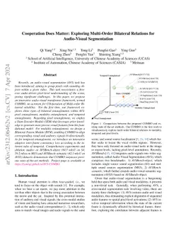 Cooperation Does Matter: Exploring Multi-Order Bilateral Relations for
  Audio-Visual Segmentation