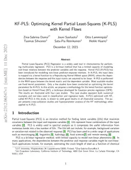 KF-PLS: Optimizing Kernel Partial Least-Squares (K-PLS) with Kernel
  Flows